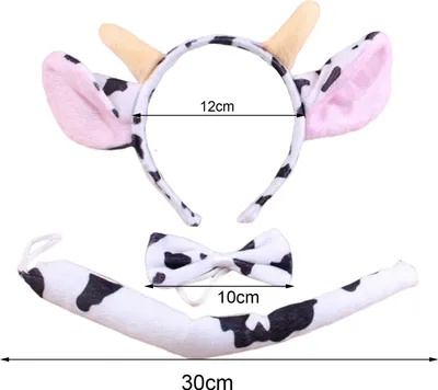 Produktbild von Tierkostüm Ohren Stirnband Schwanz Fliege Set für Kleinkinder und Kinder Verstellbares Plüschtierkostüm für Halloween Cosplay Performance
