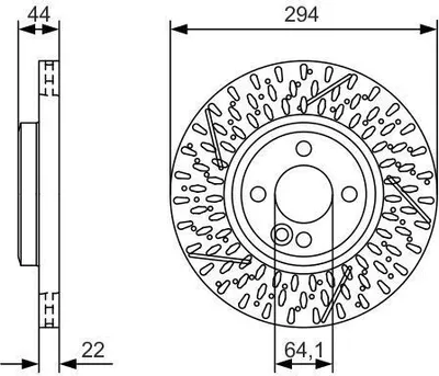 Produktbild von 2x BOSCH Bremsscheibe 0 986 479 A69 für MINI Schrägheck (R56) Clubman (R55) 44mm