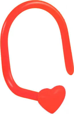 Produktbild von viva-adorno 0,8mm Nasenstecker Nasenpiercing gebogen flexibel Herz Bioflex Kunststoff verschiedene Farben Z467,Herz rot