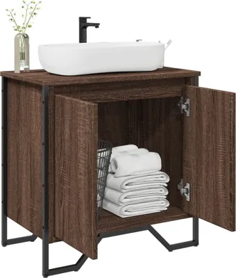 Image de Maison Exclusive - Meuble sous-vasque aspect chêne brun 60x35x60 cm