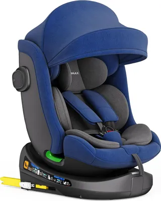 Produktbild von Kindersitz 360° drehbar mit Isofix, ECE R129, 0–36 kg, verstellbar, neigbar, atmungsaktiver Bezug, 5-Punkt-Gurt, Top Tether, Autokindersitz für Babys & Kinder 0–12 Jahre,Farbe:Schwarz / Blau