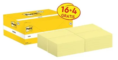 Image de Post-It 655 Klebezettel Rechteck Gelb 90 Blätter Selbstklebend (655Y-20)