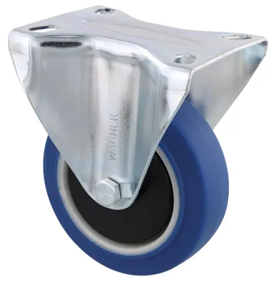 Produktbild von WAGNER Soft-Bockrolle/Möbelrolle Ø 100 mm, Transportrolle mit Kugellager, Stahl verz., blau, Tragkraft 70 kg - 04360001