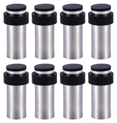 Türstopper 8er-Set, Edelstahl mit Gummi, 8,5 cm, Boden/Wand