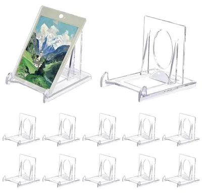 Acryl Displayständer, 12 Stück, durchsichtig, verstellbar, 5x6,5x5,5 cm