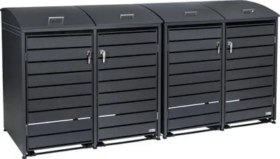 Produktbild von Zelsius Mülltonnenbox mit abgerundetem Deckel für vier 120 - 240 Liter Mülltonnen Anthrazit RAL 7016