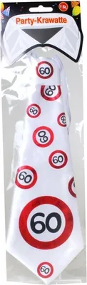 Produktbild von Spass Krawatte zum 60. Geburtstag weiss/rot