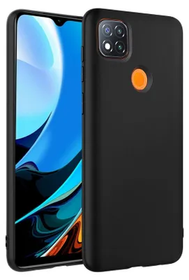 A black phone case is shown with a phone inside.