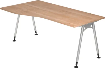 Produktbild von bümö Schreibtisch Serie-A - Nachbildung: Nussbaum, Größe:  180 x 100 cm