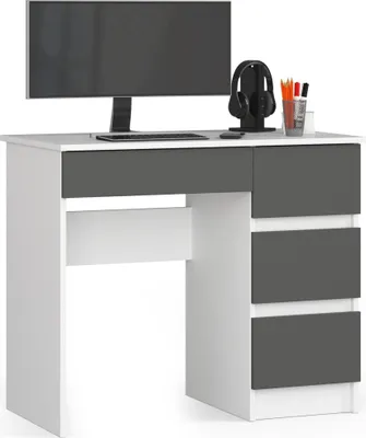Produktbild von Schreibtisch 90cm mit 4 Schubladen Computertisch Arbeitstisch für Büro & Kinder
