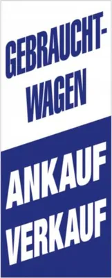 Produktbild von Fahne "Ankauf - Verkauf", 120x300 cm, blau/weiß