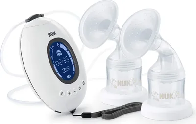 Produktbild von NUK Nature Sense Elektrische Doppelmilchpumpe | Akku-betrieben, LCD-Display, 2x 150ml Muttermilchbehälter, 16 individuelle Programme, superweiches Silikonkissen