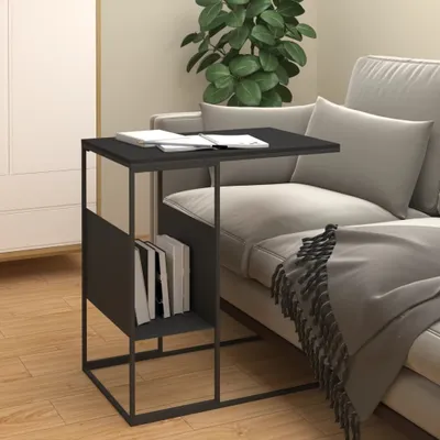 Produktbild von "2026 Promotion" Beistelltisch - mit Stauraum - Schwarz 55x36x59,5 cm Holzwerkstoff - Sofatisch CC20586