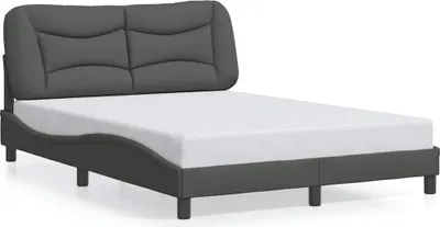 Produktbild von vidaXL Bettgestell ohne Matratze "Hvar" Dunkelgrau 140x190 cm Stoff