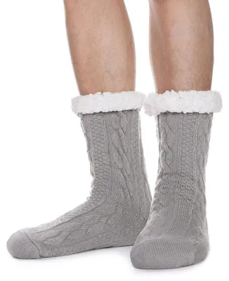 Produktbild von Herren Kuschelsocken Warme Stoppersocken Dicke Wintersocken Flauschig Thermosocken Hüttensocken ABS Grau 41/46 EU 1 Paar