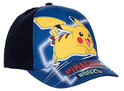Produktbild von Pokemon Pikachu Cap Kinder Jungen Basecap Größe 52 54, Farbe:Dunkel-Blau, Größe:52