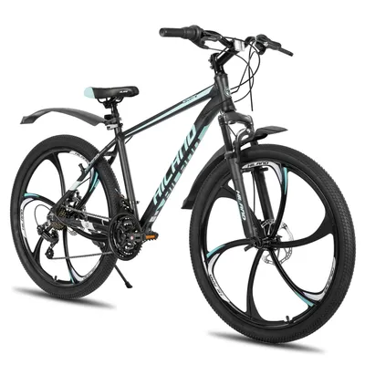 Produktbild von Hiland 26 Zoll Mountainbike für Erwachsene, 6 Speichenrad 18 Gang Herren Damen Mountainbike, mit Doppelscheibenbremse, 26 Zoll MTB Aluminiumrahmen