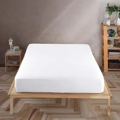 Image de Drap-housse en jersey Unyqoos® 160 x 200 cm – 100% coton, blanc, adapté aux matelas jusqu'à 35 cm d'épaisseur,  Oeko-Tex 100, 150 g/m², lavable à 40 °C