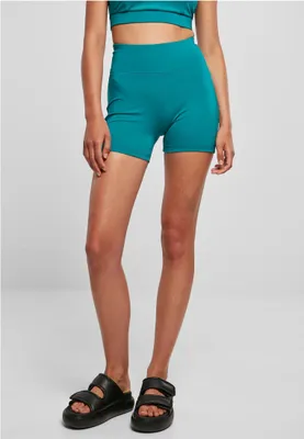 Produktbild von Urban Classics TB4802 | Ladies Recycled High Waist Cycle Hot Pants Frauen Sporthose - Farbe: watergreen - Größe: 4XL
