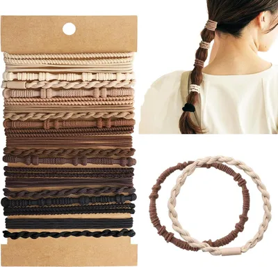 Image de 20 pcs Boho élastique cheveux femmes Set bandeaux