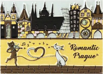 Image de GiftyCity Aimant Prague - chats