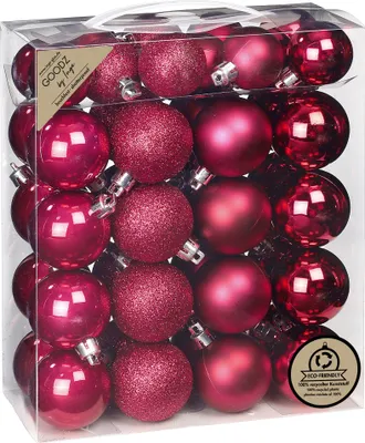 Produktbild von Weihnachtskugeln Kunststoff 4-5cm 44er Set - Berry Kiss