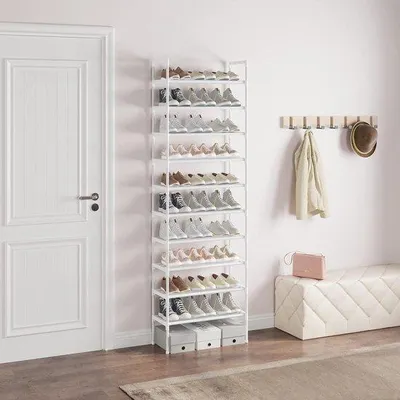 Image de Étagère à chaussures en tube de 16 mm, très robuste, 10 niveaux, pouvant accueillir 20 à 30 paires de chaussures