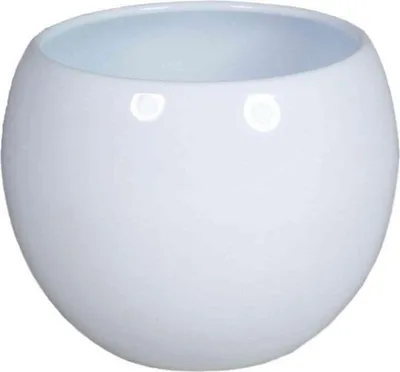 Produktbild von INNA-Glas Keramik Pflanztopf, Ø20cm, 14cm, weiß - Kleiner Übertopf/Orchideentopf