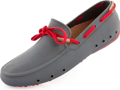 Produktbild von Leichte atmungsaktive Synthetik Uni Sommerschuhe Grau mit Schnürsenkeln