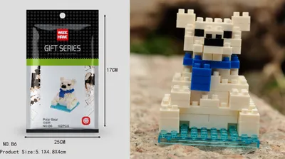 Produktbild von Eisbär Figur Bausteine Modell LNO Micro-Bricks