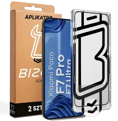 Produktbild von Gehärtetes Glas mit Applikationsrahme für Xiaomi POCO F7 Pro / F7 Ultra, Bizon Glass Aplikator Edge, 2 Sets