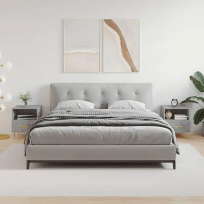 Immagine prodotto di vidaXL Comodini, set da 2 pezzi, grigio cemento, 40x35x47,5 cm, materiale a base di legno