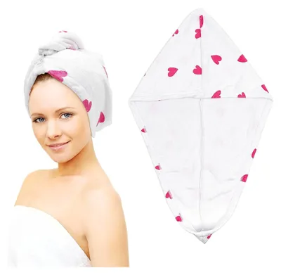 Produktbild von Haarturban aus Mikrofaser, schnelltrocknendes Handtuch mit Knopfverschluss, Kopftuch für langes Haar