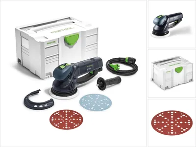Image de Festool RO 150 FEQ-Plus ROTEX Ponceuse roto-excentrique 720 W avec boîtier Systainer + Patin de ponçage MPE + 50x Abrasifs Rubin P150