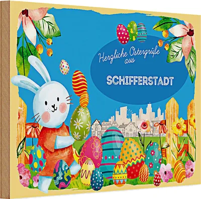 Produktbild von Holzschild Ostern Ostergrüße 30x20cm SCHIFFERSTADT