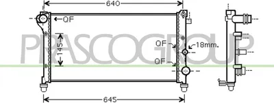 Produktbild von PRASCO FT122R007 Kühler Wasserkühler Motorkühler für FIAT PANDA (169) PANDA Van (169)