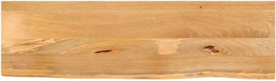 Produktbild von Tischplatte aus massivem Holz mit Baumkante 140x20x2,5 cm