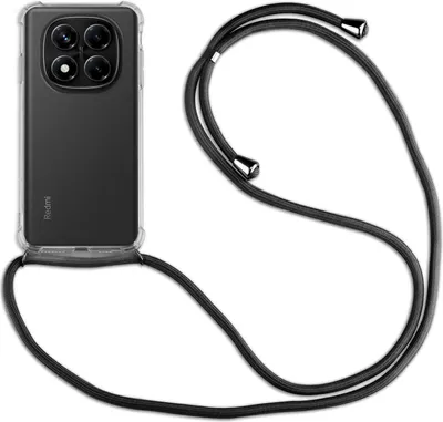 Produktbild von Handykett für Xiaomi Redmi Note 14 Pro+ Hülle mit Kordel Handyhülle mit Band in Schwarz