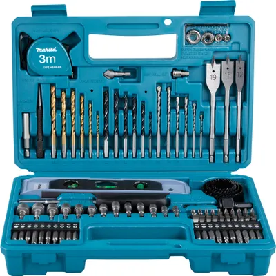 An open toolbox filled with various drill bits and accessories.