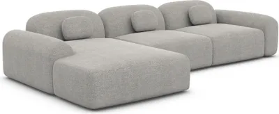 Produktbild von Strukturstoff L-Form Sofa Nuvia Hellgrau Links