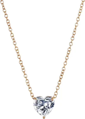 Produktbild von Elegante Damen-Halskette mit Herz-Strass-Anhänger, Halskette, Schlüsselbein-Chocker, Geschenk-Golden