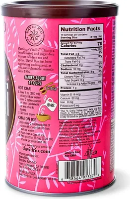 Image de David Rio Flamingo Vanilla Chai | mélange d'épices | sans sucre & sans caféine | boîte de 337g