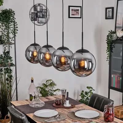 Produktbild von Fossobiubo Hängelampe aus Metall/Glas in Schwarz/Rauchfarben