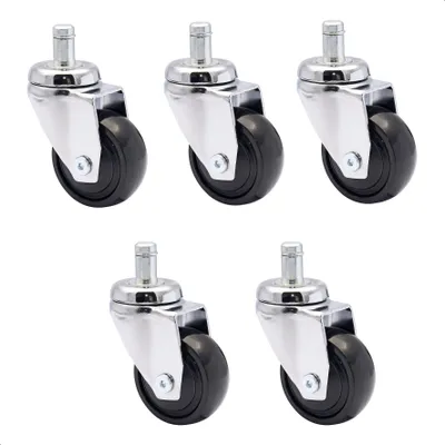 Produktbild von WAGNER 360° - 3C - Rollen 5tlg. Set - Ø 50 mm, soft, Kugellager, Stift 11x22 mm, Tragkraft je 50 kg, schwarz - 02225461