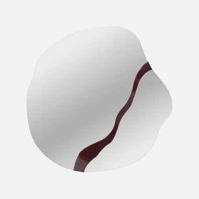 Produktbild von sweeek - Organischer Spiegel mit Holzmotiv 74,5 cm - Bordeaux