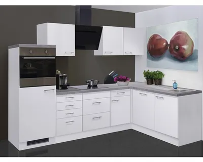 Obrázok produktu pre Rohová kuchynská linka so spotrebičmi Flex Well Varo 280 cm farba čela matne biela farba korpusu biela