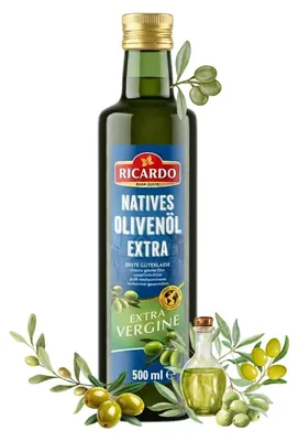 Produktbild von RICARDO natives Olivenöl extra 500ml - Ideal für Salate und Antipasti - – kalt extrahiert
