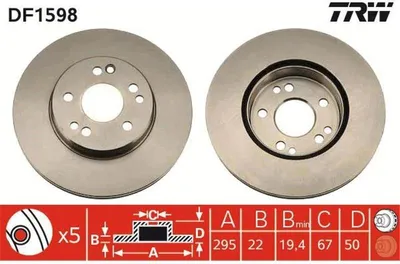 Produktbild von TRW Bremsscheiben (2 Stück) Vorderachse DF1598