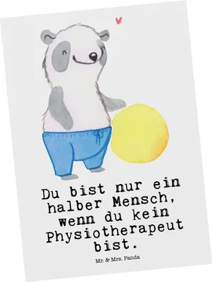 Produktbild von Mr. & Mrs. Panda Postkarte Physiotherapeut Herz - Weiß - Geschenk, Ansichtskarte, Ansichtskarten, Grußkarte, Postkarten, Designkarte