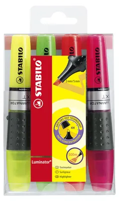 Image de STABILO® LUMINATOR®, surligneurs lumineux / 71-4 2 + 5 mm assortis, lot de 4
